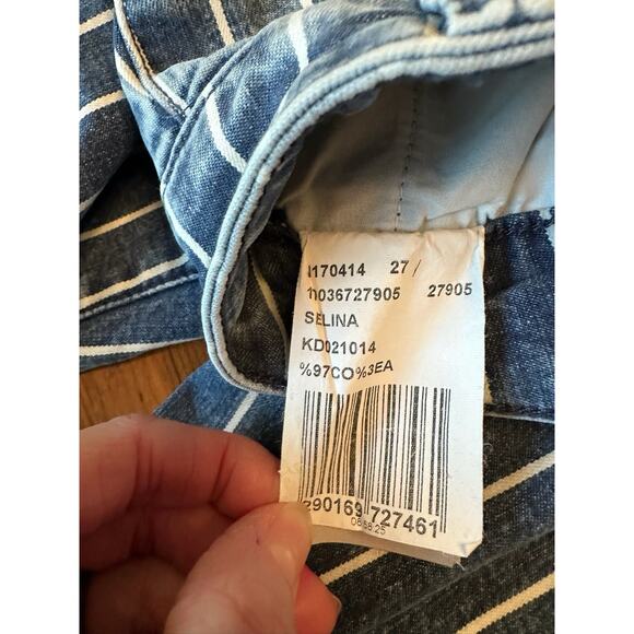 Mavi Jeans Selina Mid-Rise Chino Denim Striped Pants Mavi Jeans Sz 27 NWT - Picture 6 of 9